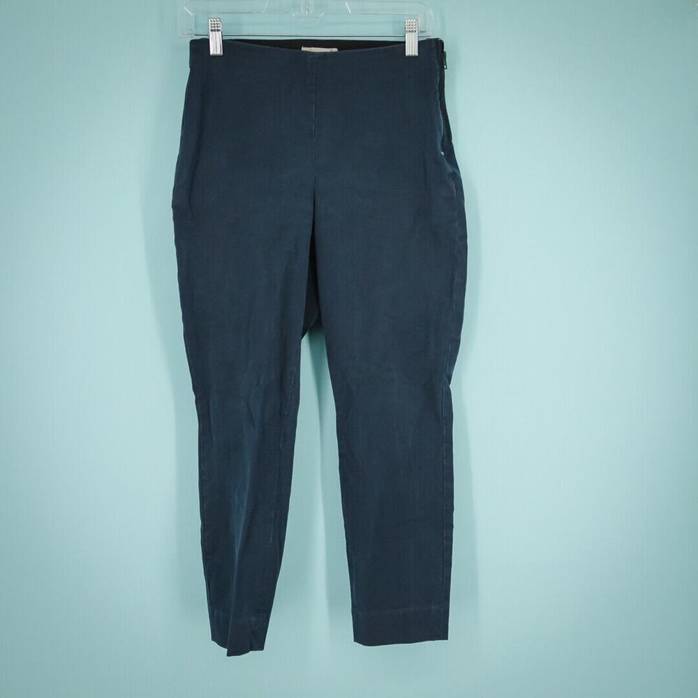 Everlane Size 6 Blue Side Zip Elastic Stretch Waist Tapered Skinny Stretch Pants